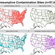 Visualized data of the more than 57,000 probable PFAS contaminated sites.